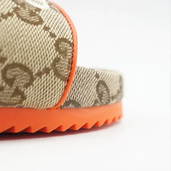 New in Blemished Box Women's The North Face x Gucci Beige & Orange Slides US 6 - Picture 10 of 16